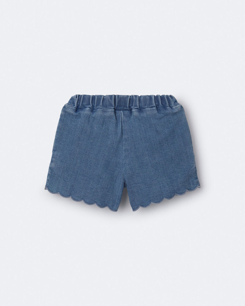 Toddler Girl Scalloped Short in Denim, image 6 of 7 slides