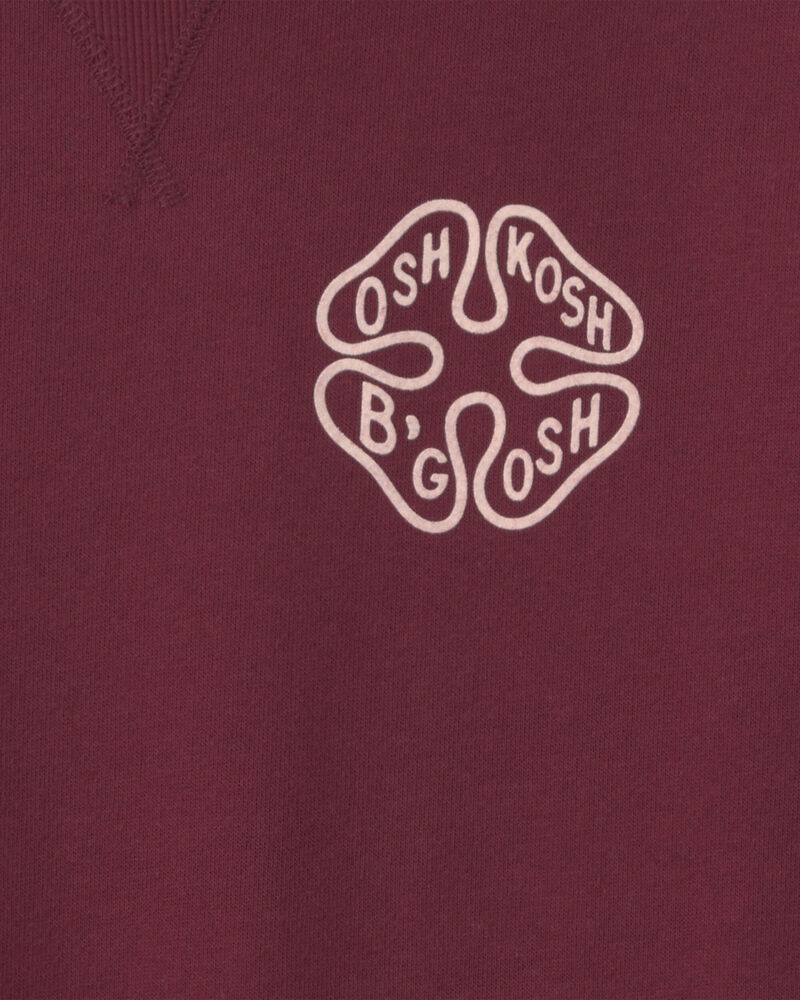 Boys Logo Patch Hoodie - Burgundy, image 6 of 7 slides