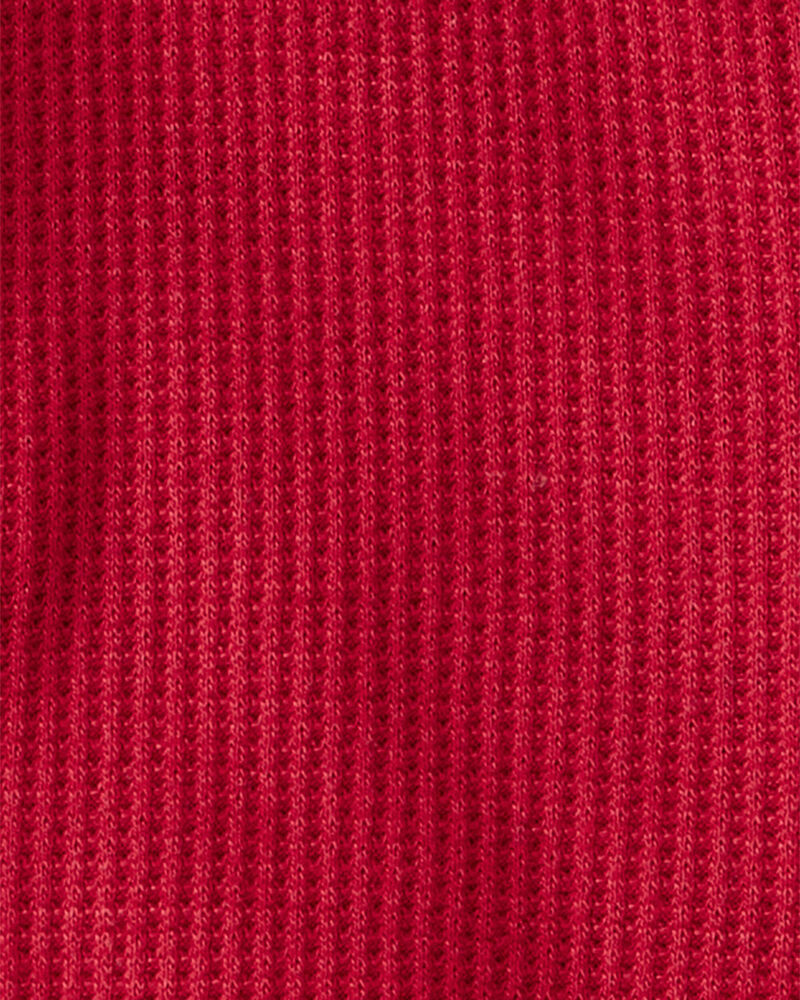 Baby Solid Print PurelySoft Long-Sleeve Sleeper- Red, image 4 of 7 slides