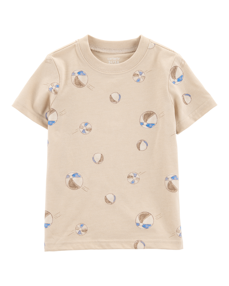 Toddler Beach Ball Print Knit Short-Sleeve Tee, image 1 of 4 slides