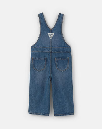 Baby Girl Wide-Leg Overalls - Medium Wash, 