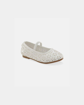 Tout-petit fille - Chaussures Charles IX &agrave; motif de fleurs - Blanc, 