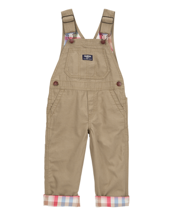 Toddler Solid Canvas Overalls - Brown, 
