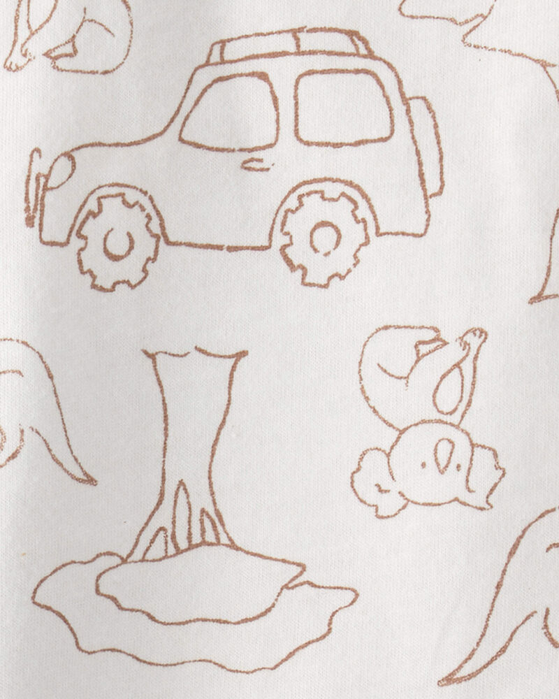 Baby Boy 2-Piece Short-Sleeve Bodysuit & Short Set - Brown/White, image 3 of 4 slides