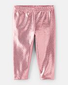 Baby Girl Pull-On Stretch Metallic Leggings - Pink, image 1 of 4 slides
