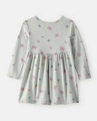 Baby Girl Butterfly Long-Sleeve Knit Dress - Green, image 2 of 4 slides