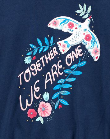 T-shirt en jersey fleuri à imprimé de colombe, 