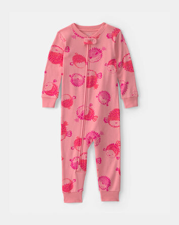 Baby Girl Pufferfish 100% Cotton 1-Piece Pyjama - Pink, 