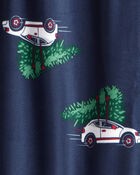 Kid Christmas Cars Loose Fit Pyjama Bottoms - Navy, image 3 of 4 slides