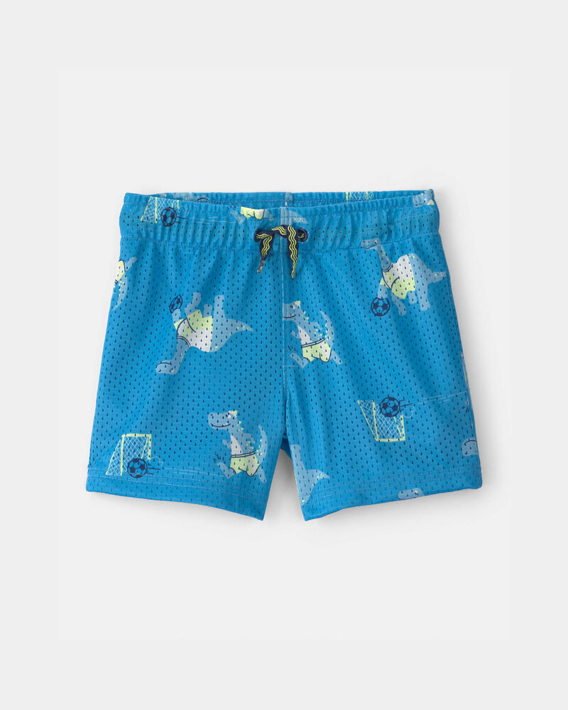 Tout-petit gar&ccedil;on - Short en maille, dinosaure - Bleu, image 1 sur 3 diapositives