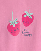 B&eacute;b&eacute; fille - Cache-couche &agrave; imprim&eacute; fraise &laquo;So Berry Happy&raquo; - Rose, image 2 sur 2 diapositives