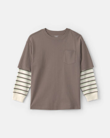 Boys Striped Long-Sleeve T-Shirt - Grey, 
