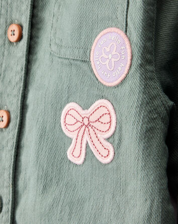 Bébé fille - Blouson utilitaire à manches longues en coton patchwork – Vert, 
