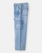 Filles - Jean cargo en denim - Bleu , image 5 sur 5 diapositives