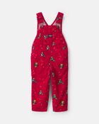 Toddler Bear Corduroy Overalls - Red, image 1 of 4 slides