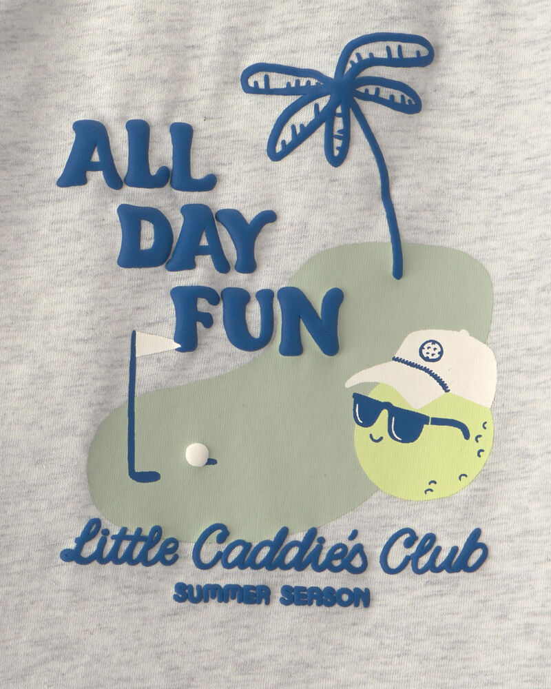 B&eacute;b&eacute; gar&ccedil;on - Ensemble 2 pi&egrave;ces short et haut &agrave; motif de golf &laquo;All Day Fun&raquo; - Gris/Bleu, image 4 sur 4 diapositives