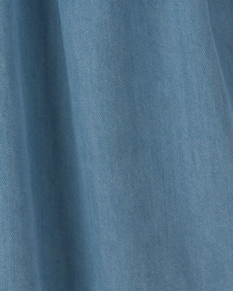 Girls Denim Short-Sleeve Dress - Indigo, image 3 of 4 slides