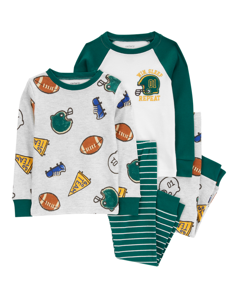 Toddler 4-Piece Sports 100% Snug Fit Cotton Pyjamas, image 1 of 4 slides