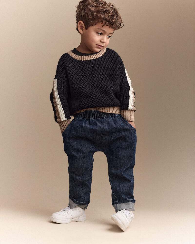 Toddler Playground Pant in Denim - Blue, image 2 of 7 slides