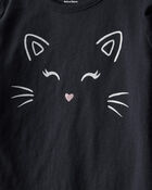 Tout-petit Ensemble 2 pièces pour Halloween t-shirt à chat et jupe-short en tulle, image 2 sur 6 diapositives