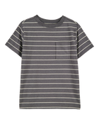 Kid Striped Short-Sleeve Pocket Tee - Grey, image 1 of 3 slides