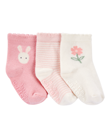 Baby 3-Pack Bunny Ankle Socks, 