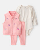 Baby 3-Piece Fruit Graphic Little Vest Set, image 1 of 5 slides