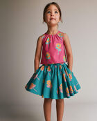 Toddler Girl Avenue Twirl&trade; Mini Skirt in Floral Print - Teal, image 3 of 5 slides