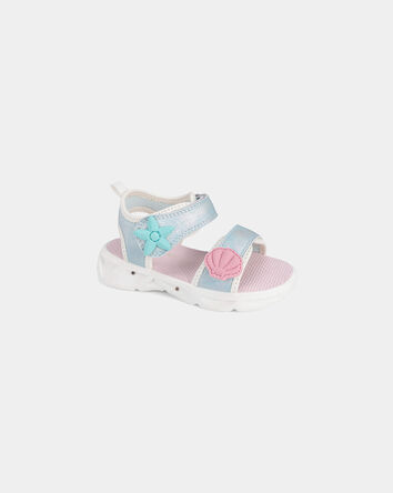 Toddler Girl Shell Light Up Sandals - Blue, 