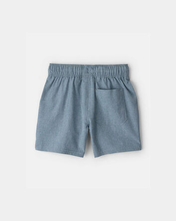 B&eacute;b&eacute; gar&ccedil;on - Short tiss&eacute; avec poches - Bleu, 