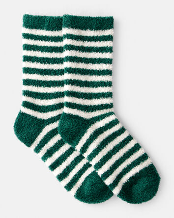 Kid Striped Crew Socks - Green/White, 