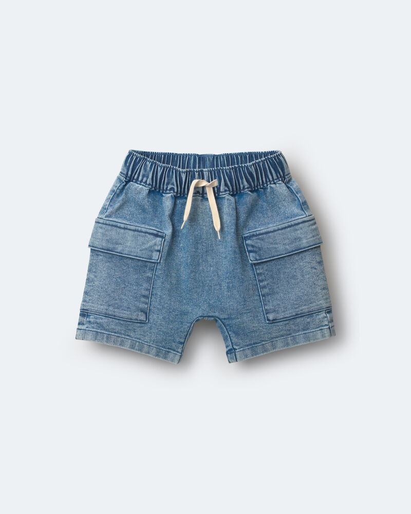 Tout-petit gar&ccedil;on - Short cargo en denim, image 2 sur 7 diapositives