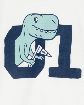 Toddler Dinosaur Print Short-Sleeve Graphic Tee - Ivory, 