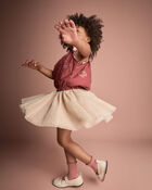 Toddler Girl Avenue Twirl&trade; Mini Skirt - Khaki, image 1 of 5 slides