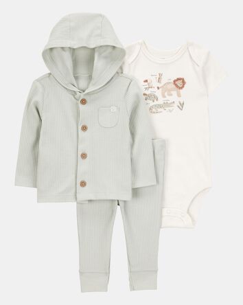 Baby 3-Piece Lion Little Cardigan Set, 
