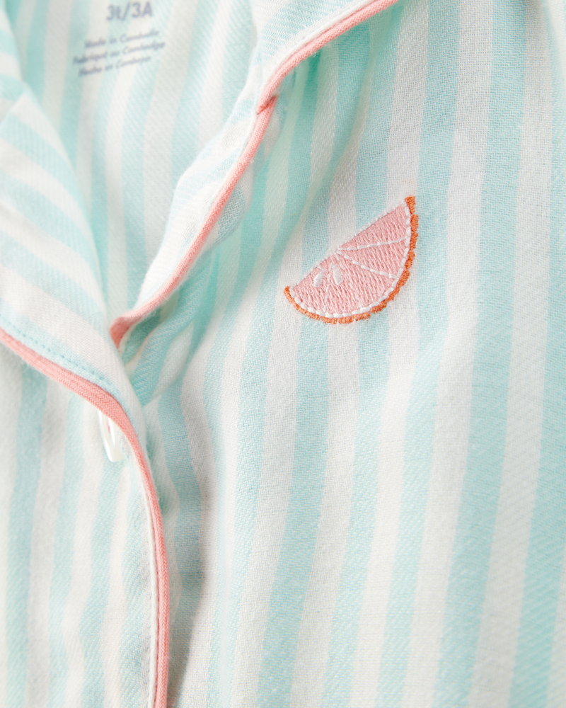 Toddler Striped Loose Fit 2-Piece Pyjamas - Mint, image 2 of 4 slides