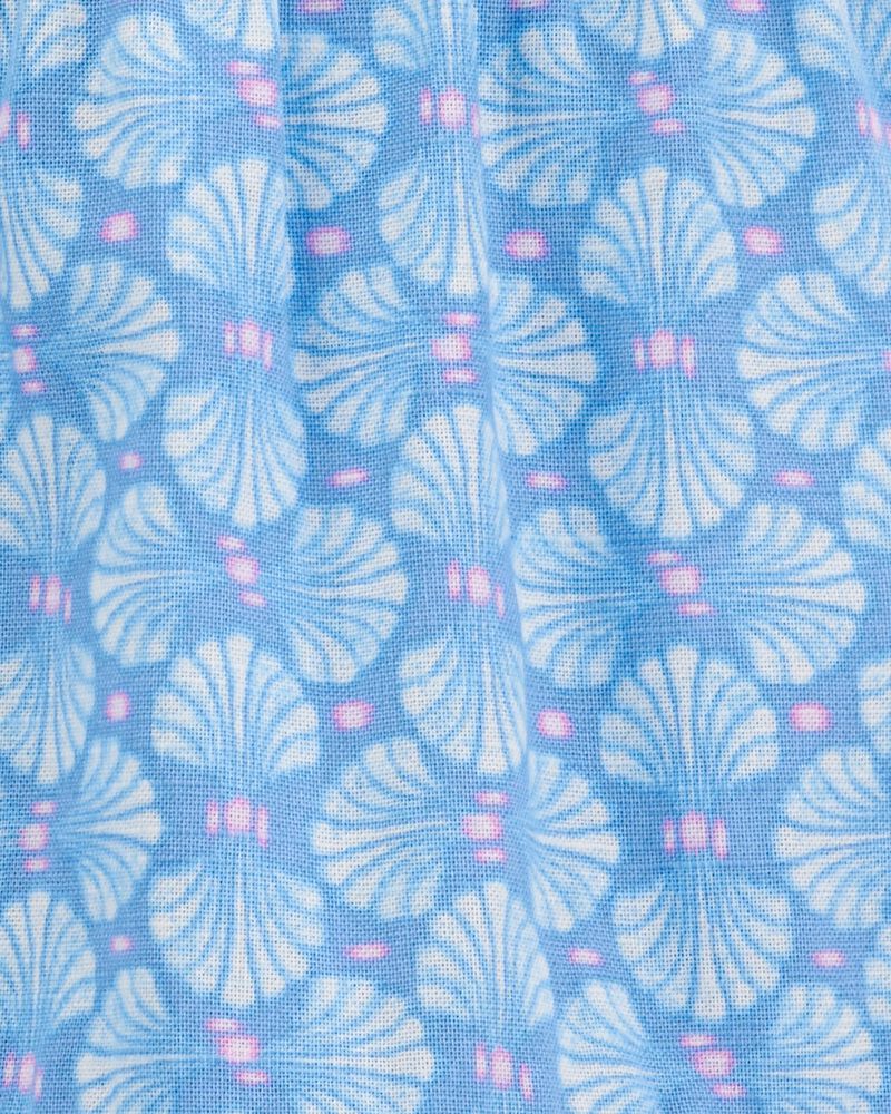 Enfant en bas âge Barboteuse boutonnée à motifs tropicaux - Bleu, image 2 sur 3 diapositives