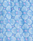 Enfant en bas âge Barboteuse boutonnée à motifs tropicaux - Bleu, image 2 sur 3 diapositives