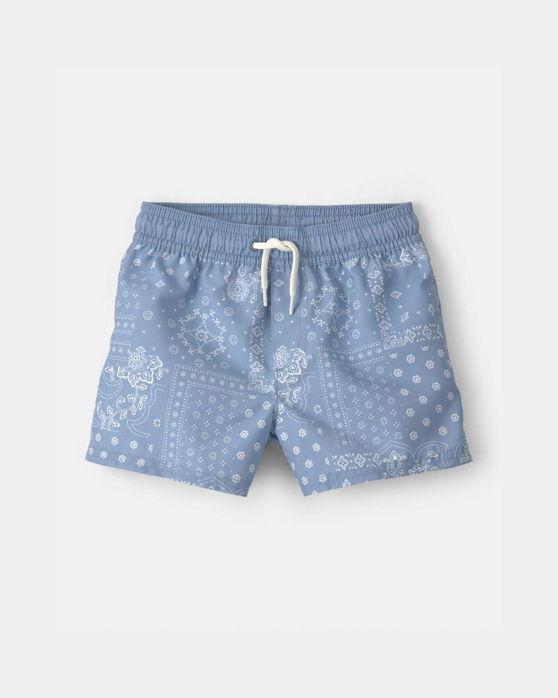 Tout-petit gar&ccedil;on - Short maillot de bain &agrave; motif bandana floral - Bleu, image 1 sur 3 diapositives