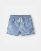 Tout-petit gar&ccedil;on - Short maillot de bain &agrave; motif bandana floral - Bleu, image 1 sur 3 diapositives
