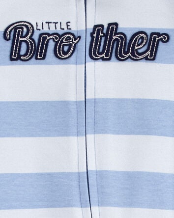 Baby Little Brother 2-Way Zip Cotton Sleeper, 