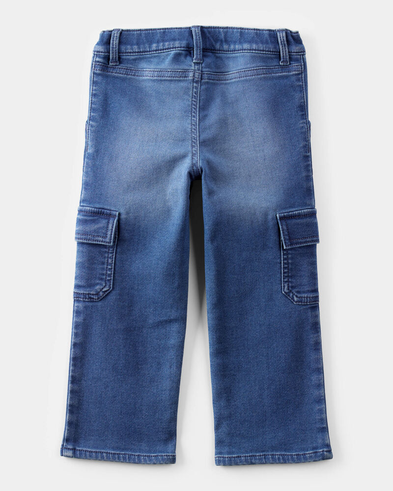Tout-petit Jean cargo en tricot de denim emblématique - Délavage ozone, image 2 sur 5 diapositives