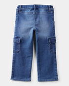 Tout-petit Jean cargo en tricot de denim emblématique - Délavage ozone, image 2 sur 5 diapositives