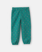 Toddler Girl 2-Piece Heart & Floral Fleece Long-Sleeve Top & Pant Set &ndash; Green, image 2 of 5 slides