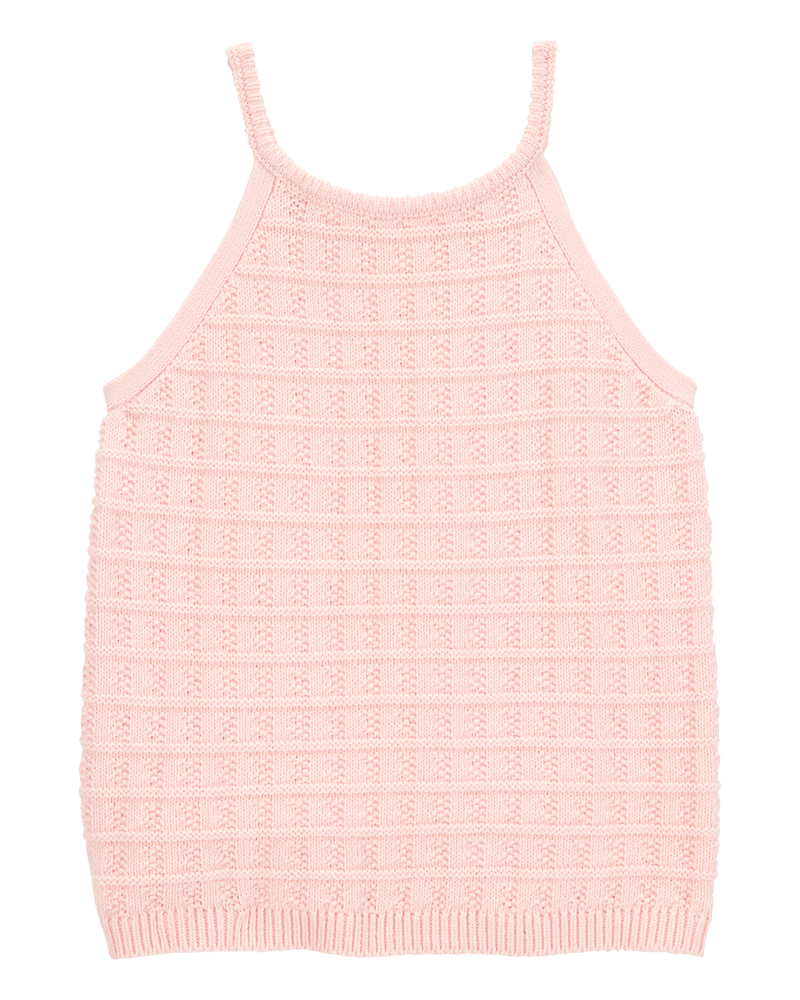 Kid Pink Knit Tank Top, image 1 of 4 slides