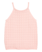 Kid Pink Knit Tank Top, image 1 of 4 slides