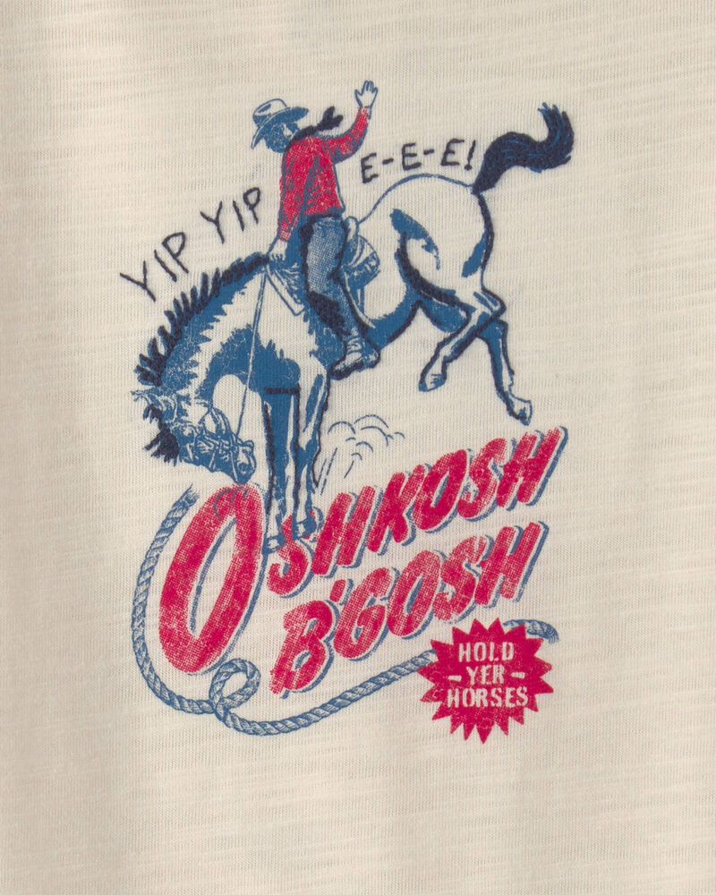 Baby Boy Cowboy Long-Sleeve Graphic Bodysuit - Cream, image 2 of 3 slides