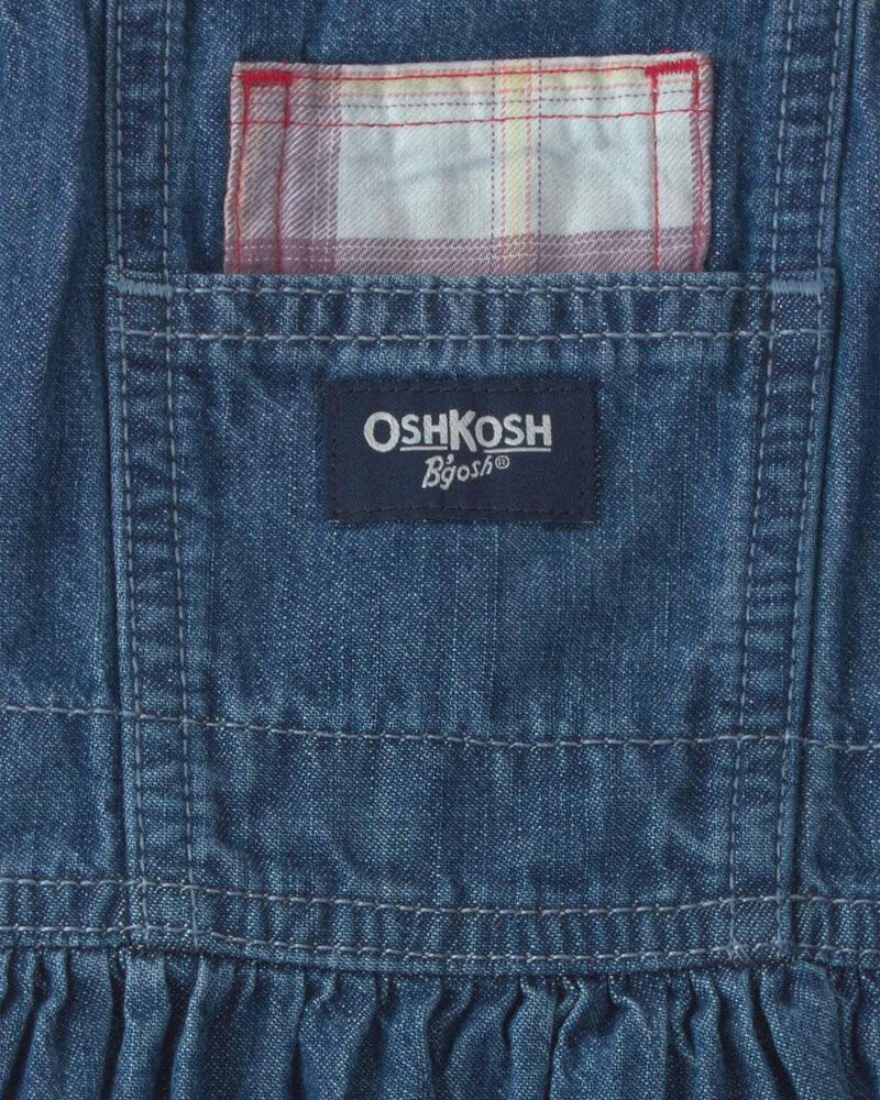 Toddler Girl Chambray Denim Skirtall - Medium Wash, image 3 of 4 slides