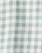 Baby Boy Checkered Print Bodysuit Overall Set - Blue, image 5 of 6 slides