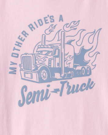 Gar&ccedil;ons - T-shirt &agrave; imprim&eacute; de camion - Rose, 